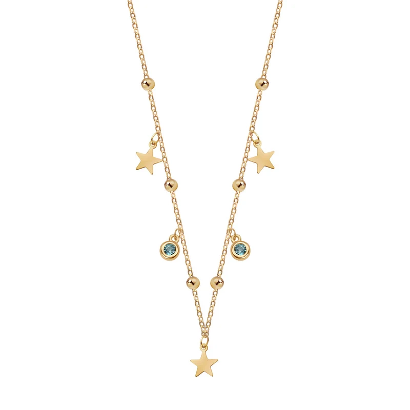 Naszyjnik pozłacany z gwiazdkami i cyrkoniami