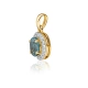 Złota zawieszka topaz london blue z diamentami