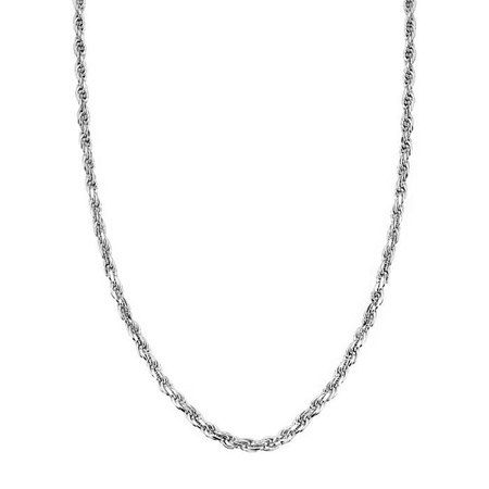 Łańcuszek srebrny rodowany o splocie korda