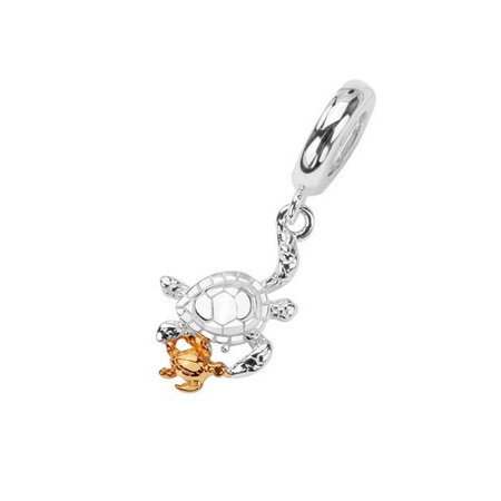 Zawieszka srebrna wiszący charms żółwie