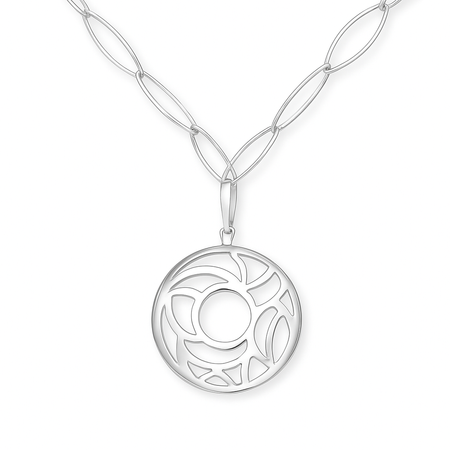 Naszyjnik srebrny z dużą zawieszką na ozdobnym łańcuszku