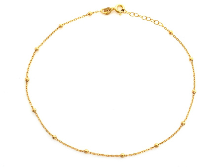 Bransoletka złota na nogę z kuleczkami