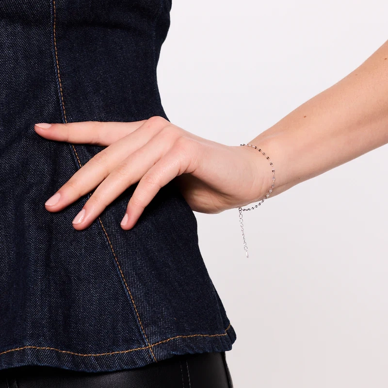 Bransoletka srebrna łańcuszkowa