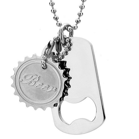 Naszyjnik męski stalowy otwieracz