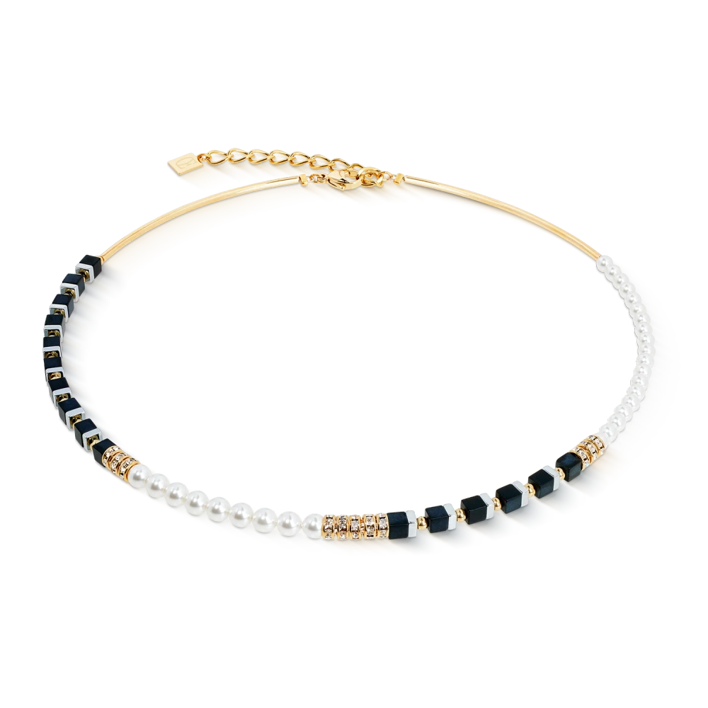 Naszyjnik Precious Fusion Offset złoto-czarny