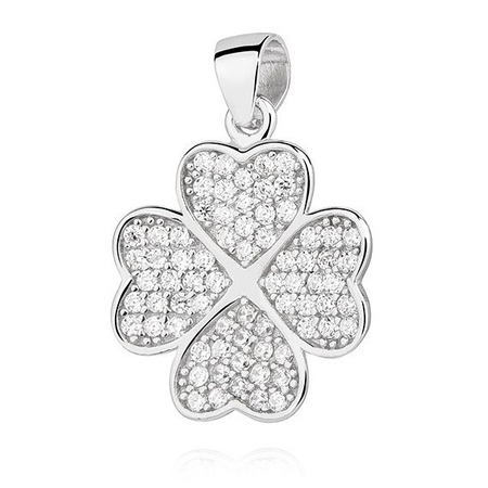 Srebrna zawieszka czterolistna koniczyna