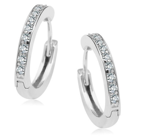 Srebrne kolczyki koła z cyrkoniami