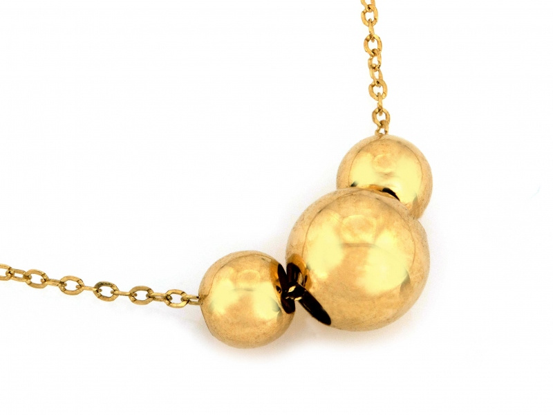 Złoty naszyjnik z kuleczkami