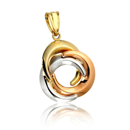 Złota zawieszka w trzech kolorach złota
