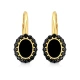 Złote kolczyki wiszące z czarnymi cyrkoniami