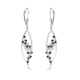 Kolczyki srebrne wiszące z czarnymi cyrkoniami