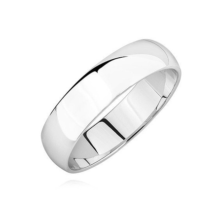 Srebrna gładka klasyczna obrączka z połyskiem