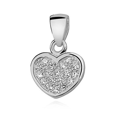 Srebrna zawieszka serce z cyrkoniami