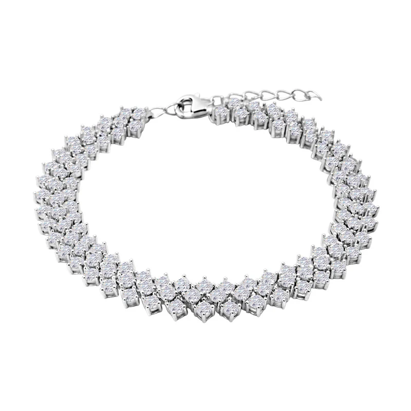 Bransoletka srebrna z cyrkoniami 