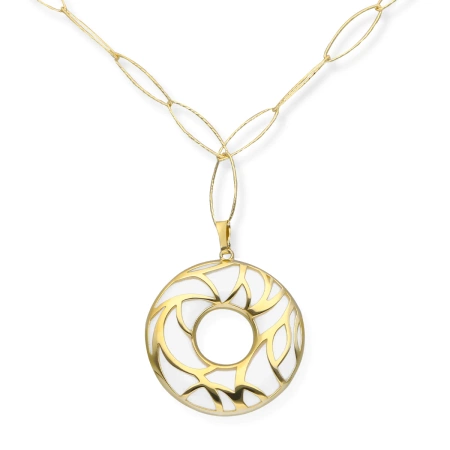 Naszyjnik pozłacany z dużą zawieszką na ozdobnym łańcuszku