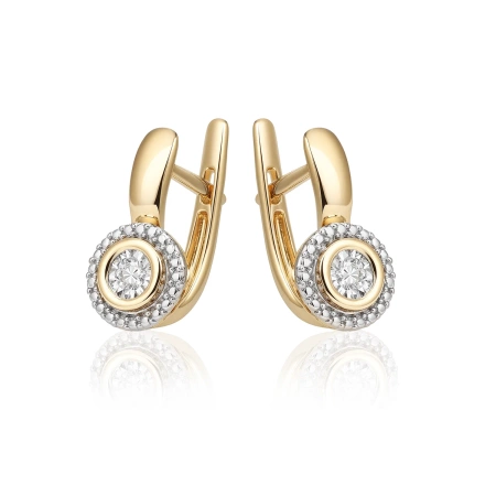 Złote kolczyki z diamentami