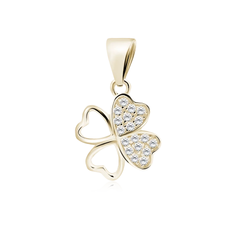 Pozłacana zawieszka koniczynka z cyrkoniami