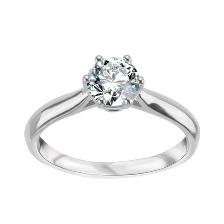 Srebrny pierścionek rodowany z cyrkonią