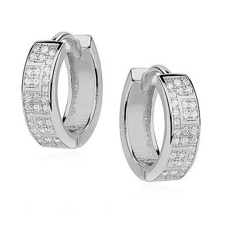 Srebrne kolczyki koła z cyrkoniami szerokie