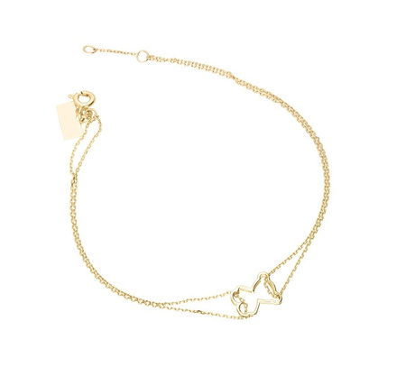 Złota bransoletka z misiem