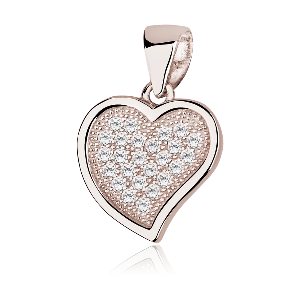 Zawieszka pozłacana serce z cyrkoniami