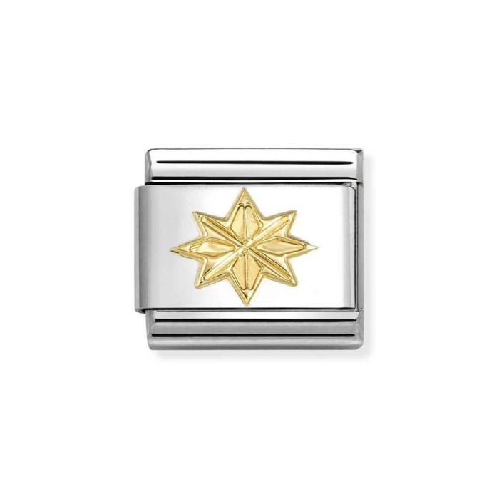 Element link do bransoletek Nomination Composable Stal + złota róża wiatrów