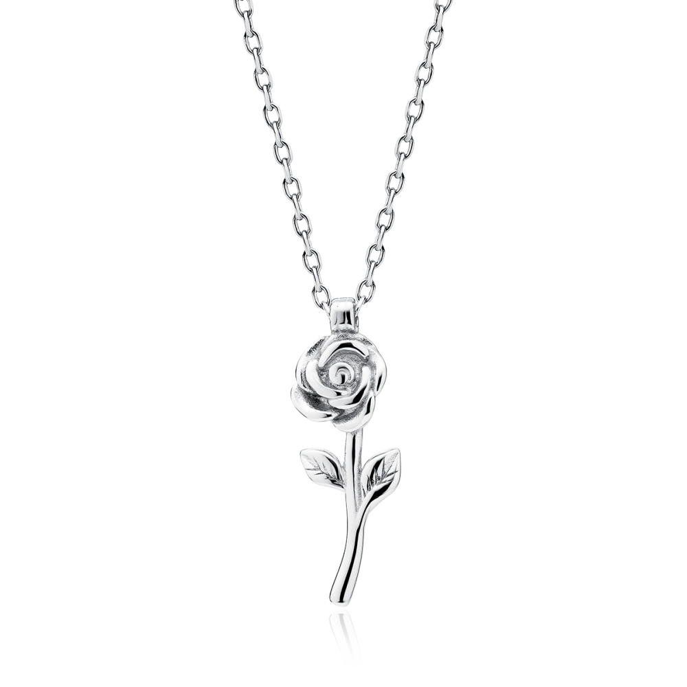 Naszyjnik srebrny z różą
