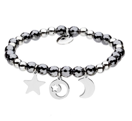 Bransoletka stal szlachetna hematyt