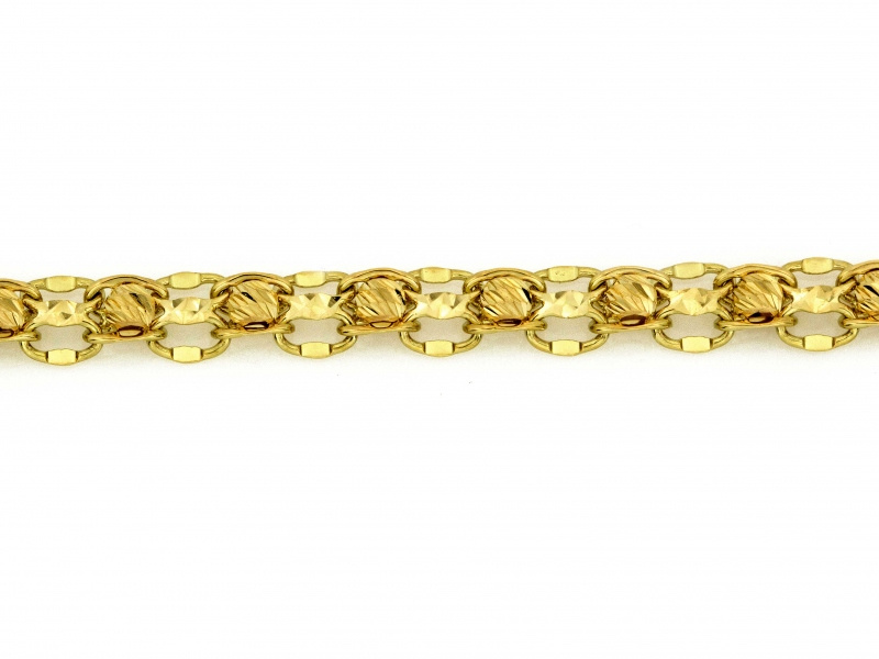 Bransoletka złota z diamentowanych elementów