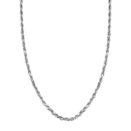 Łańcuszek srebrny rodowany o splocie korda