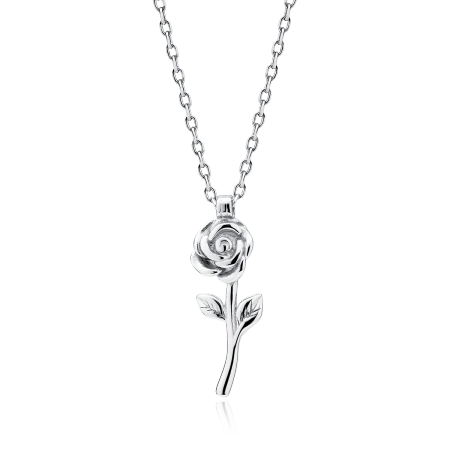 Naszyjnik srebrny z różą