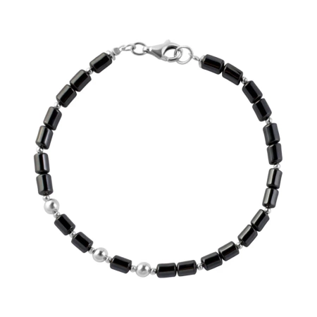 Bransoletka srebrna z hematytem