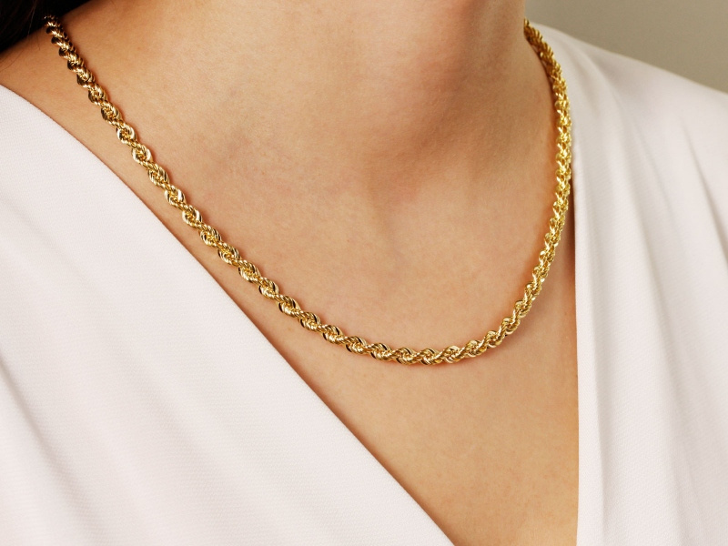 Łańcuszek złoty splot korda 45 cm