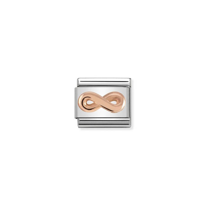 Element link do bransoletek Nomination Composable stal + różowe złoto 9k nieskończoność