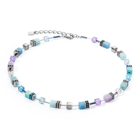 Naszyjnik Coeur de Lion GeoCUBE Iconic necklace aqua-lilac