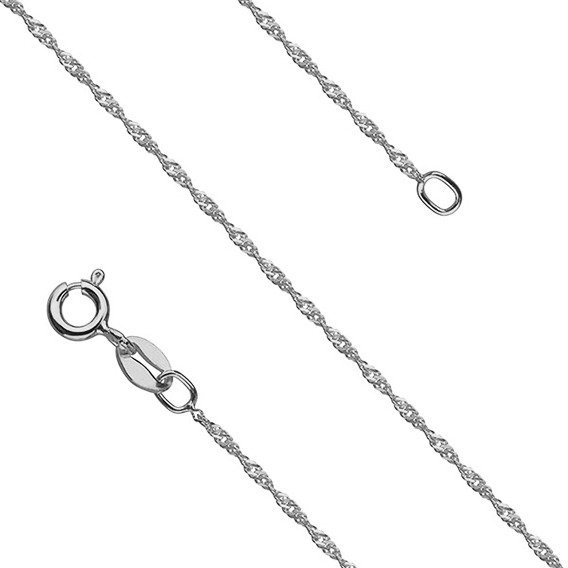 Łańcuszek srebrny rodowany splot singapur 45 cm 