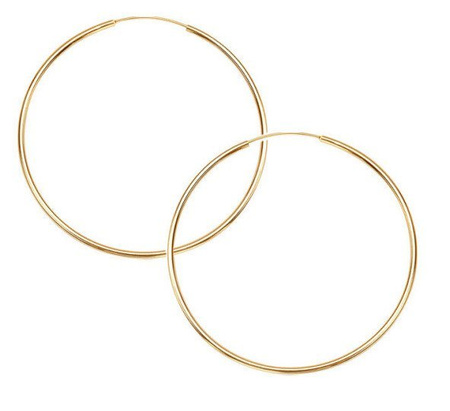 Kolczyki koła duże srebrne pozłacane 6cm