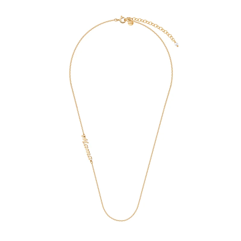 Naszyjnik pozłacany z napisem mama