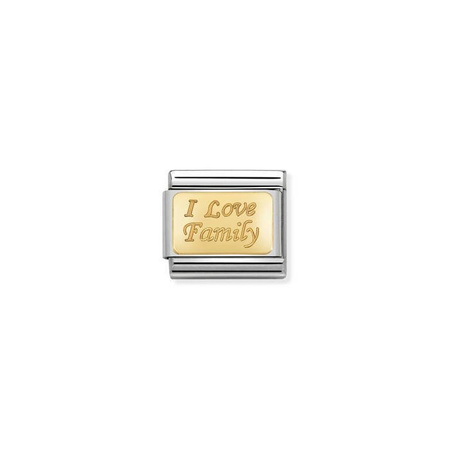 Element link do bransoletek Nomination Composable Stal + Złoto 18k I love family