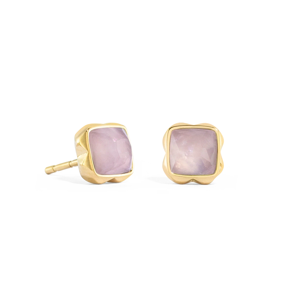 Kolczyki Birthstone kwarc rózowy