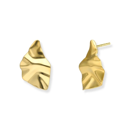 Kolczyki pozłacane fala