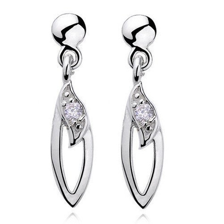 Kolczyki srebrne małe na sztyfcie z cyrkoniami