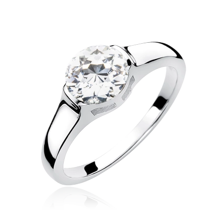 Pierścionek srebrny z cyrkonią