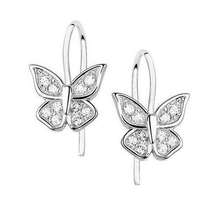 Kolczyki srebrne motylki z cyrkoniami