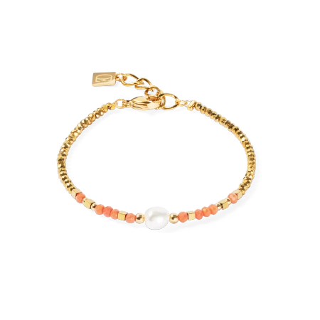 Bransoletka Sunset Pearl złocone-koral