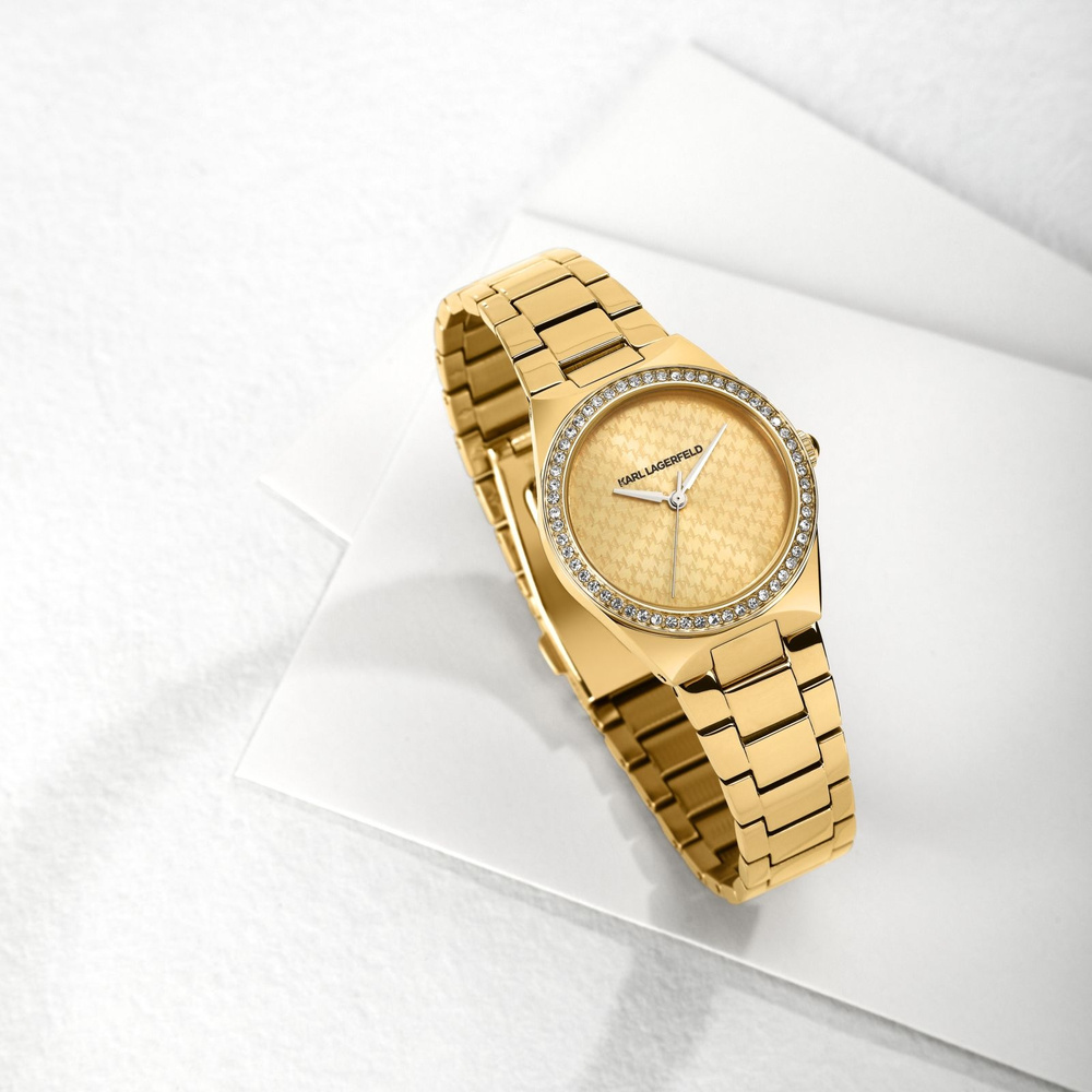 Zegarek damski Karl Lagerfeld stal pozłacana