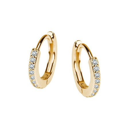 Kolczyki pozłacane kółka z cyrkoniami