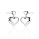 Kolczyki srebrne wiszące serduszka