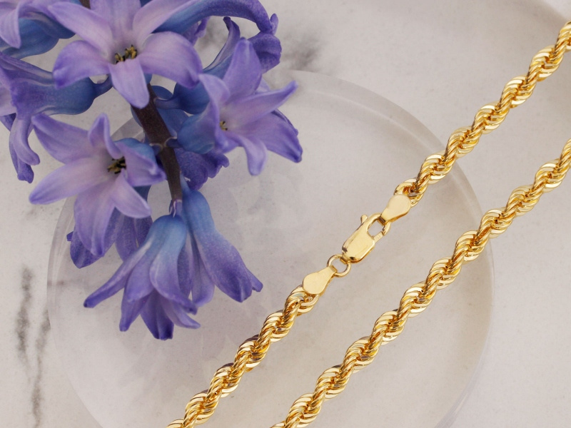 Łańcuszek złoty splot korda 45 cm