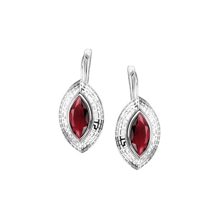 Kolczyki srebrne z rubinową cyrkonią